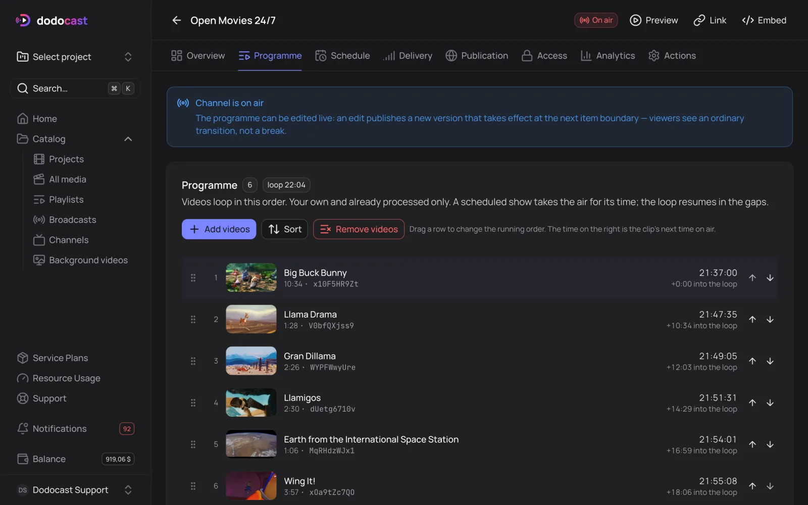 The Program tab
