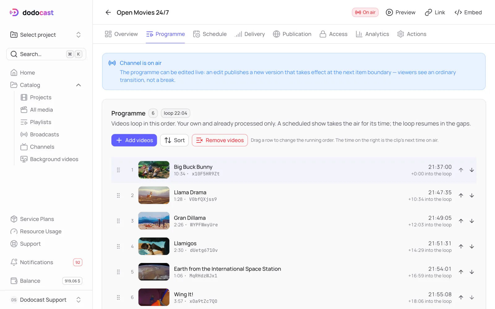 The Program tab