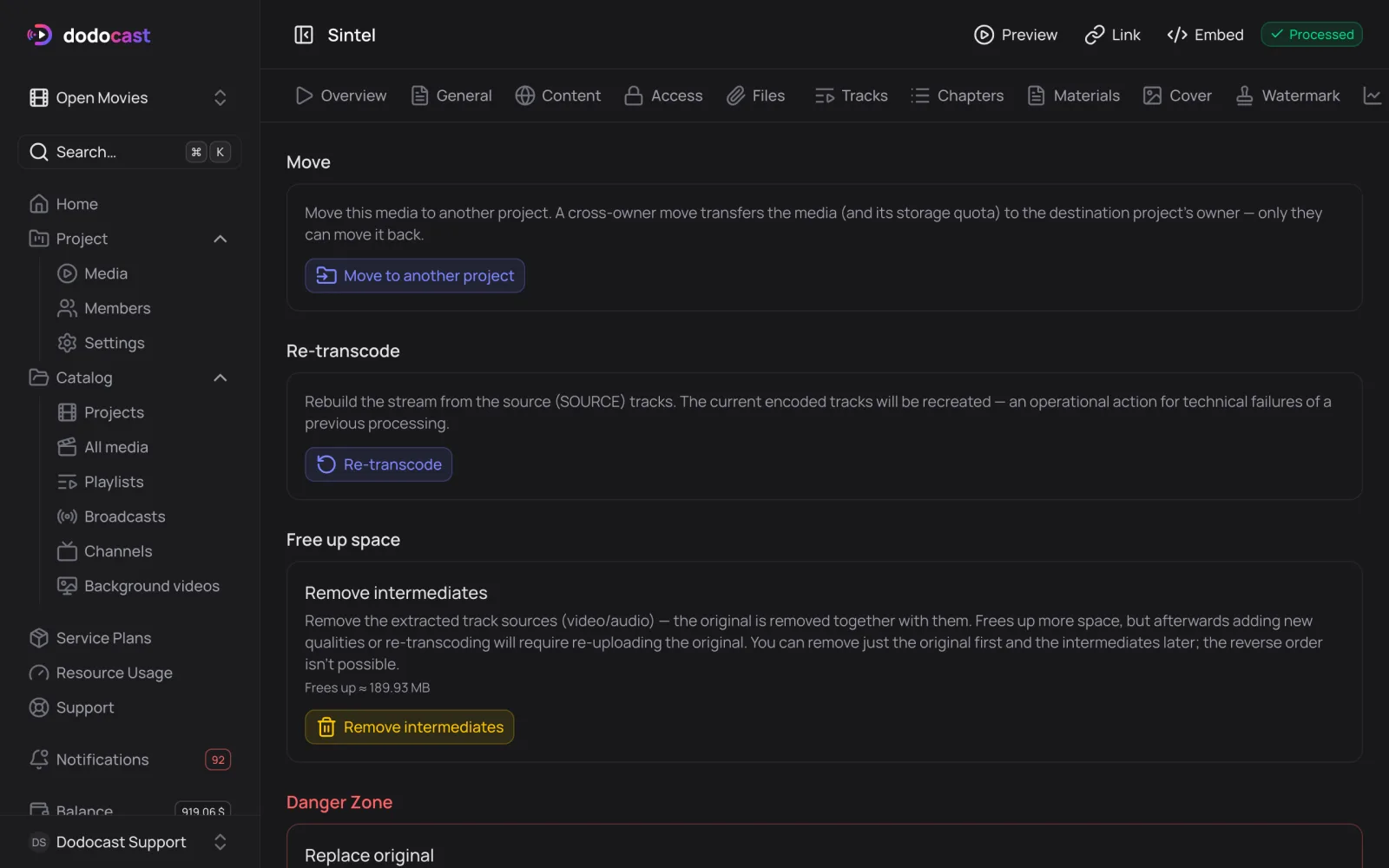 Actions tab