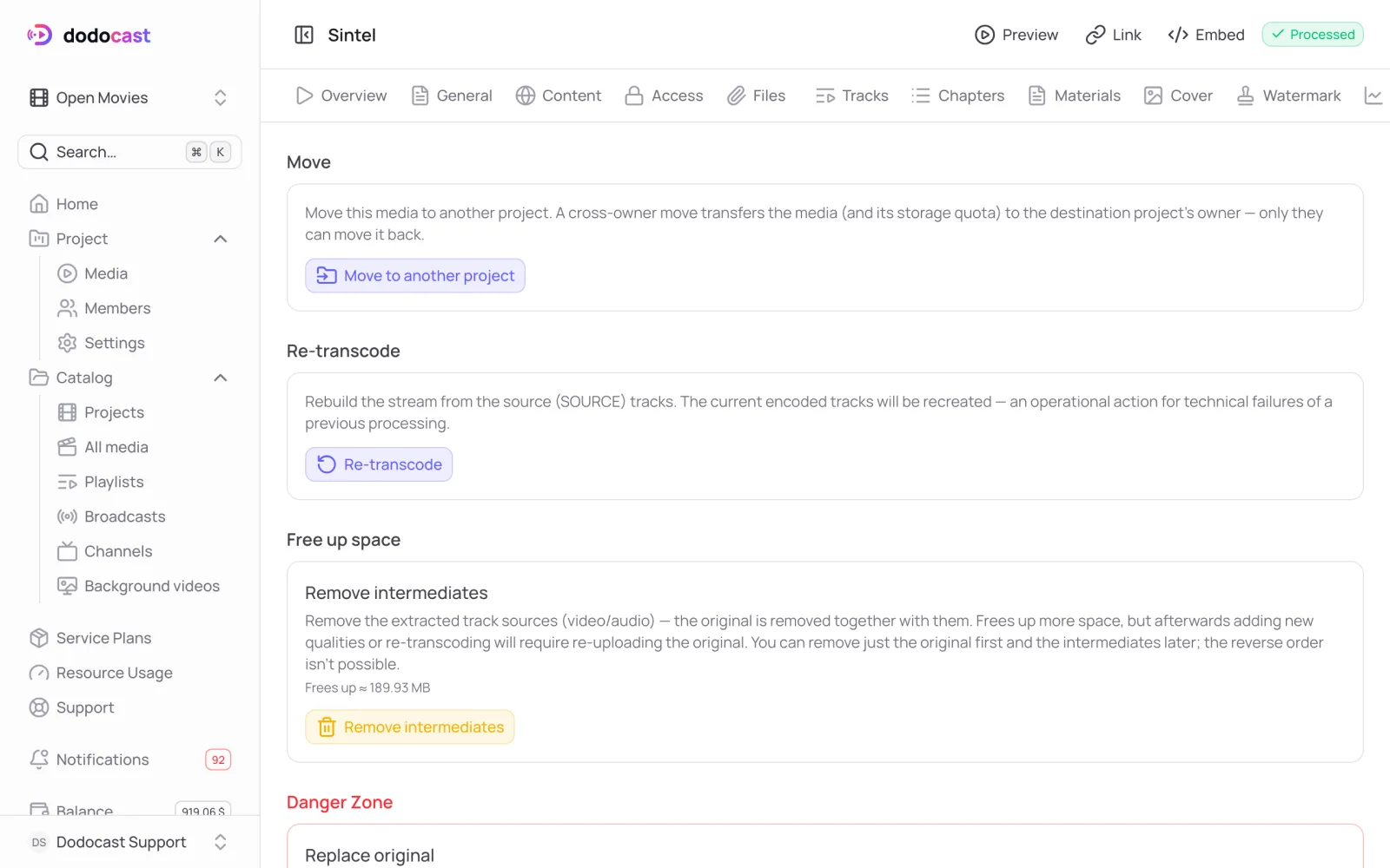 Actions tab