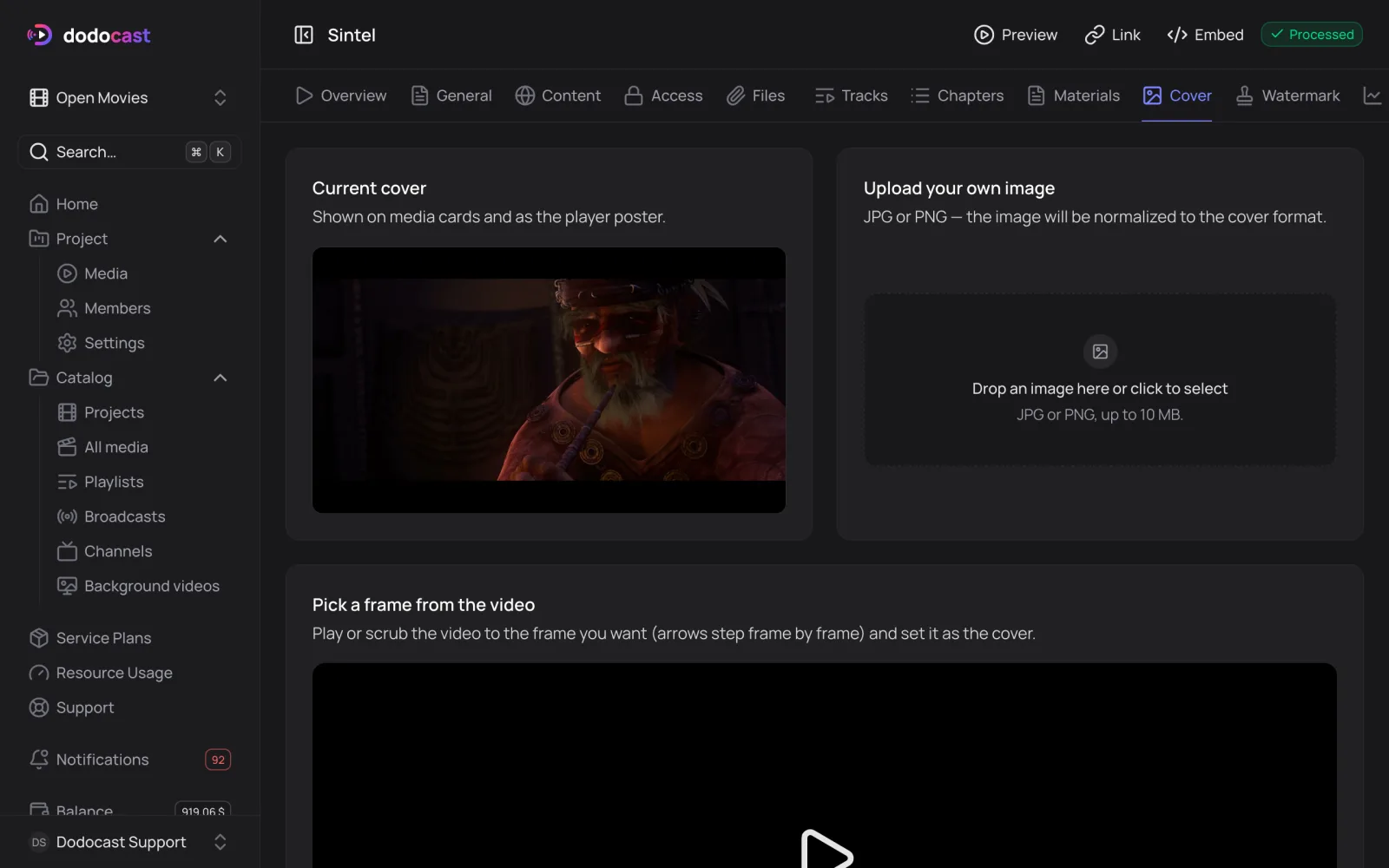 Cover tab