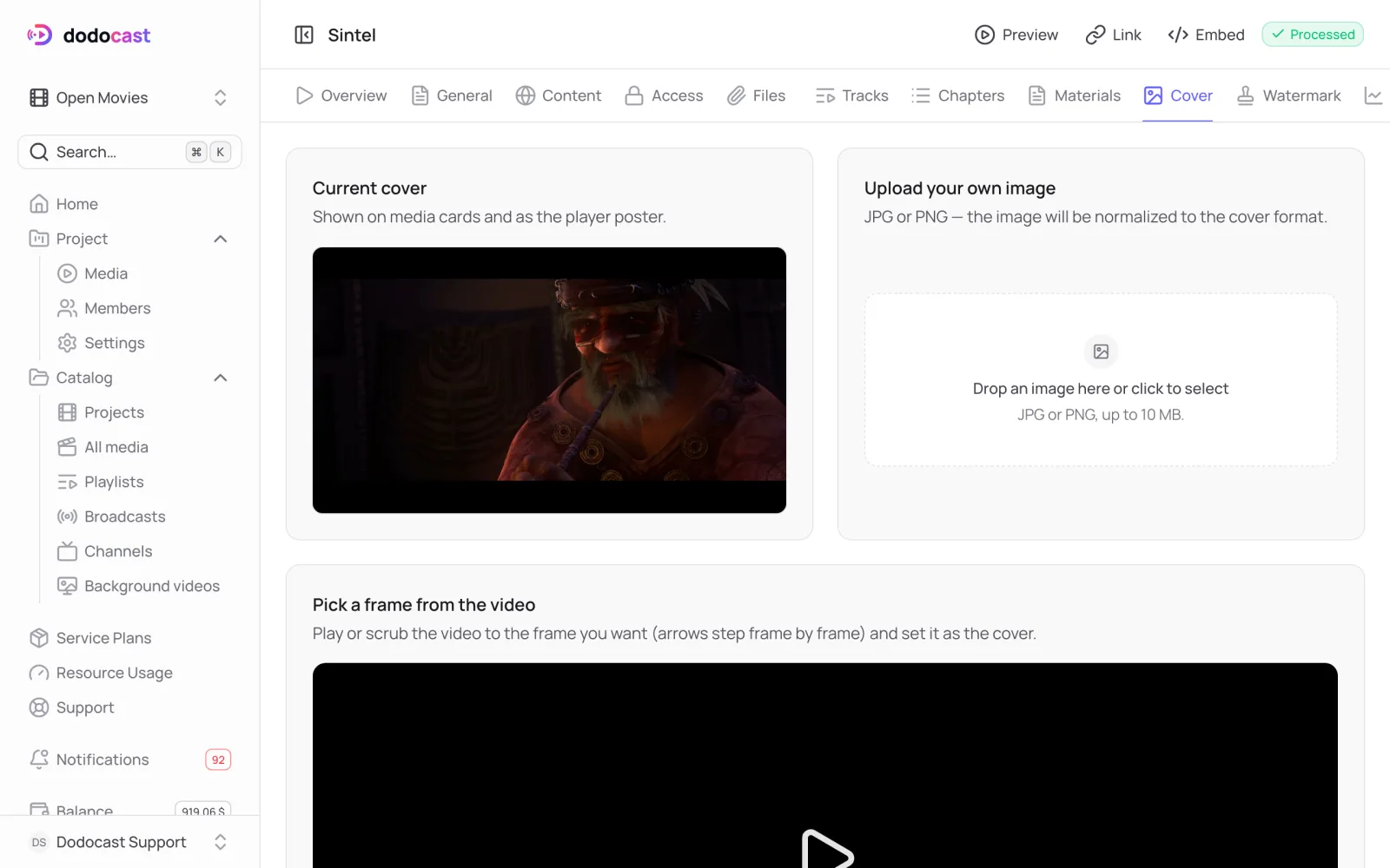 Cover tab