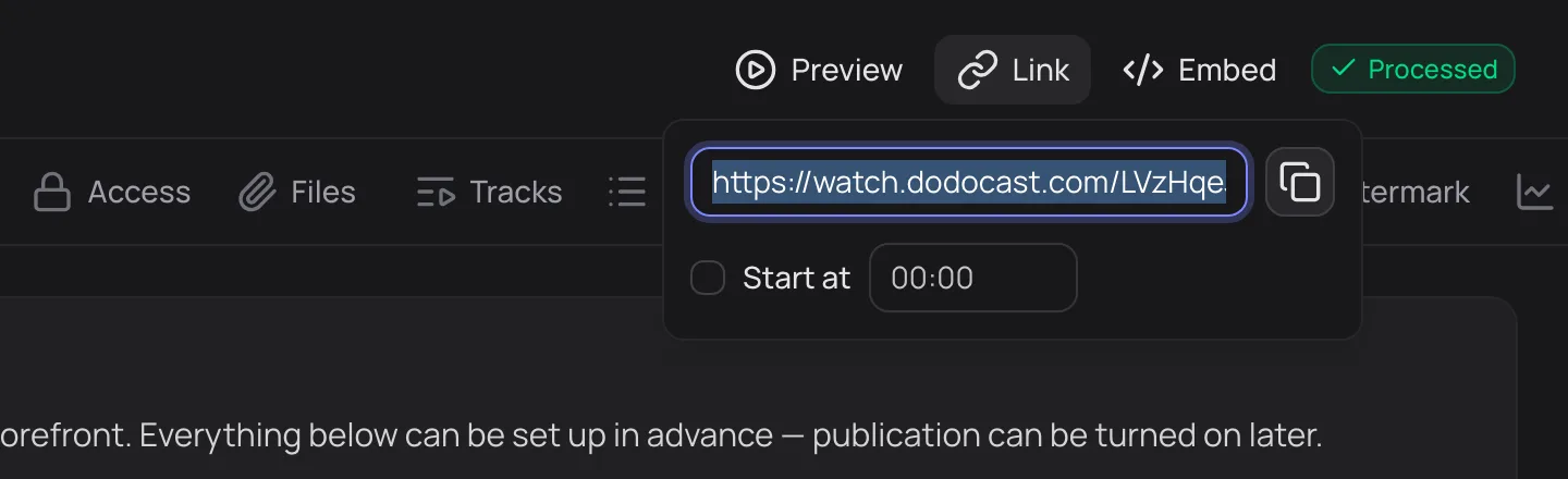 The Link popover
