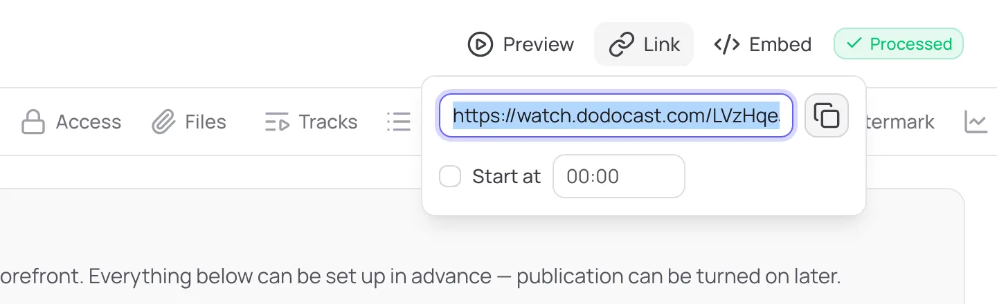 The Link popover