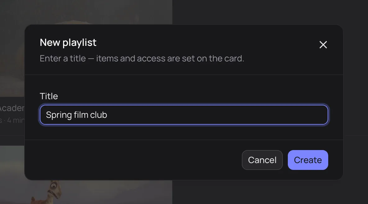 New playlist window