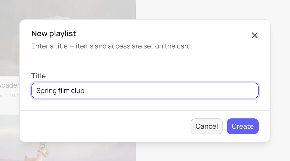 New playlist window