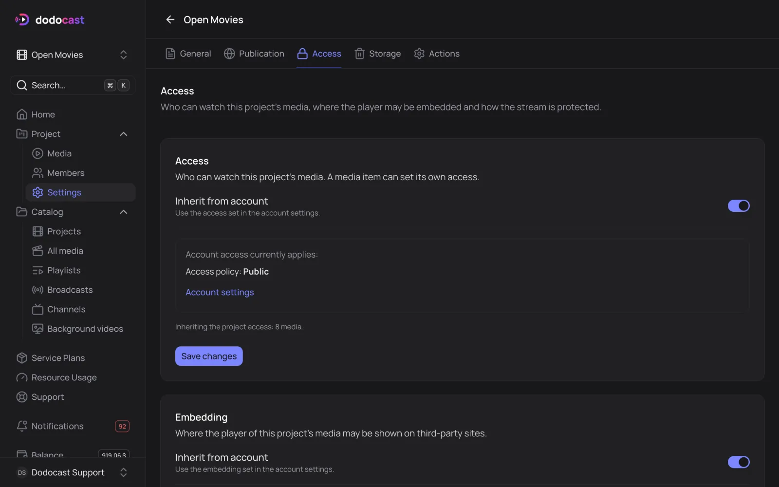 Project access
