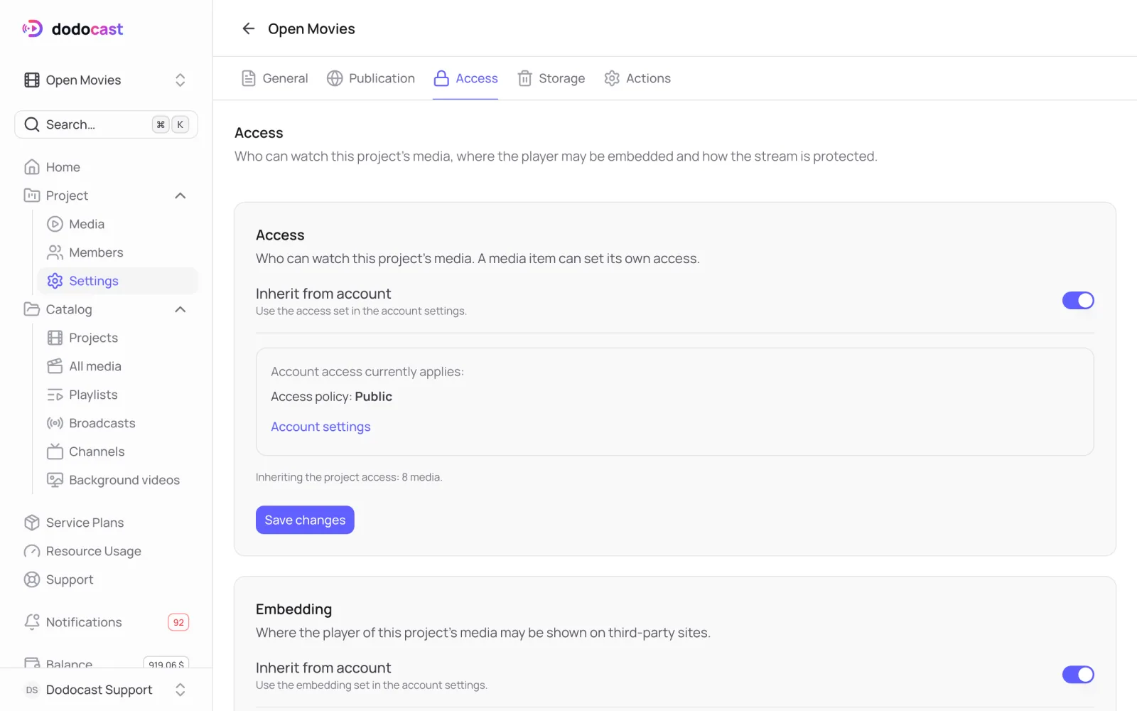 Project access